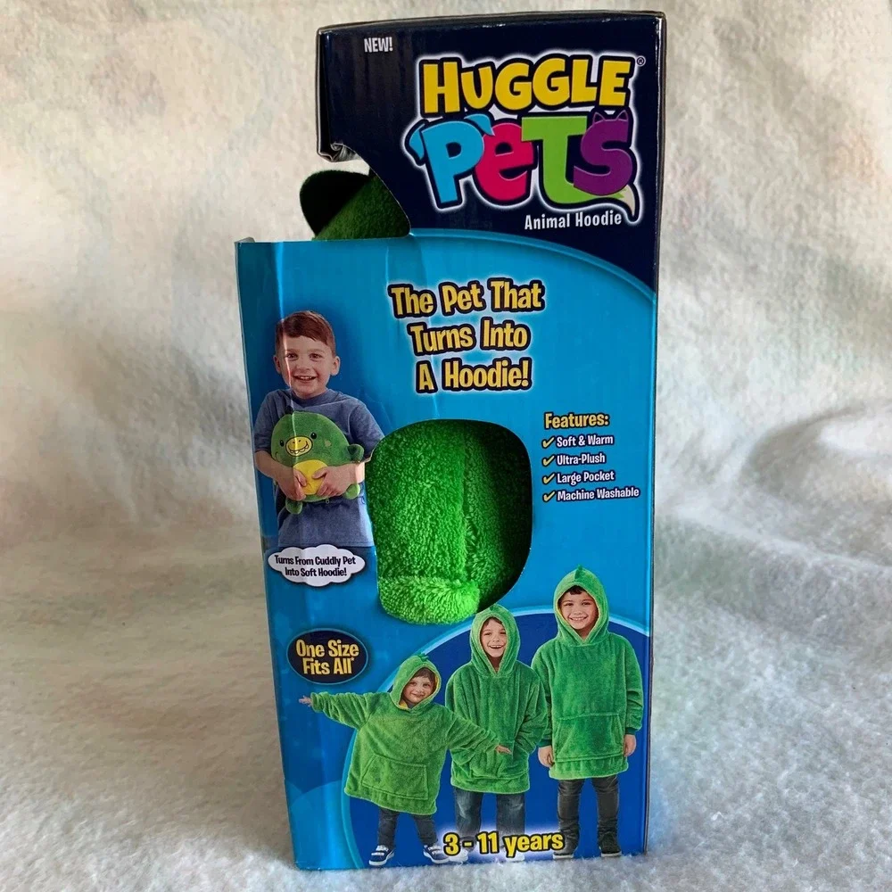 NWT Huggle Pets Kids Plush Animal Hoodie Awesome Dinosaur One Size Ages 3-11 - Picture 4 of 5